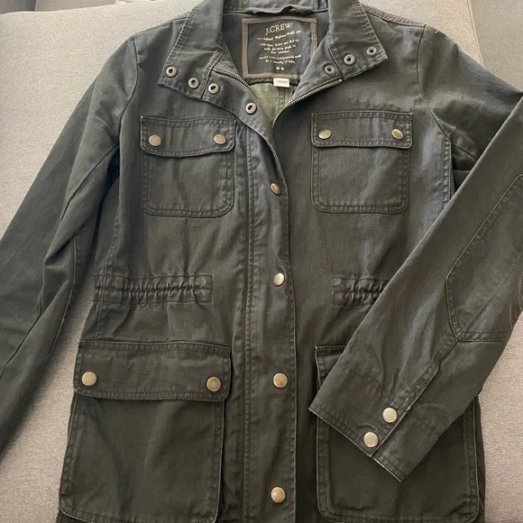 J. Crew Relaxed Boyfriend Field Jacket Olive Green Size XS - Picture 3 of 4